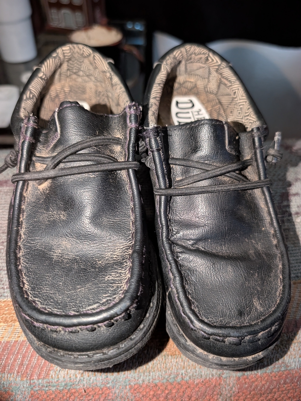 Kids Black Leather Slip-On Sneakers — Casual Comfort